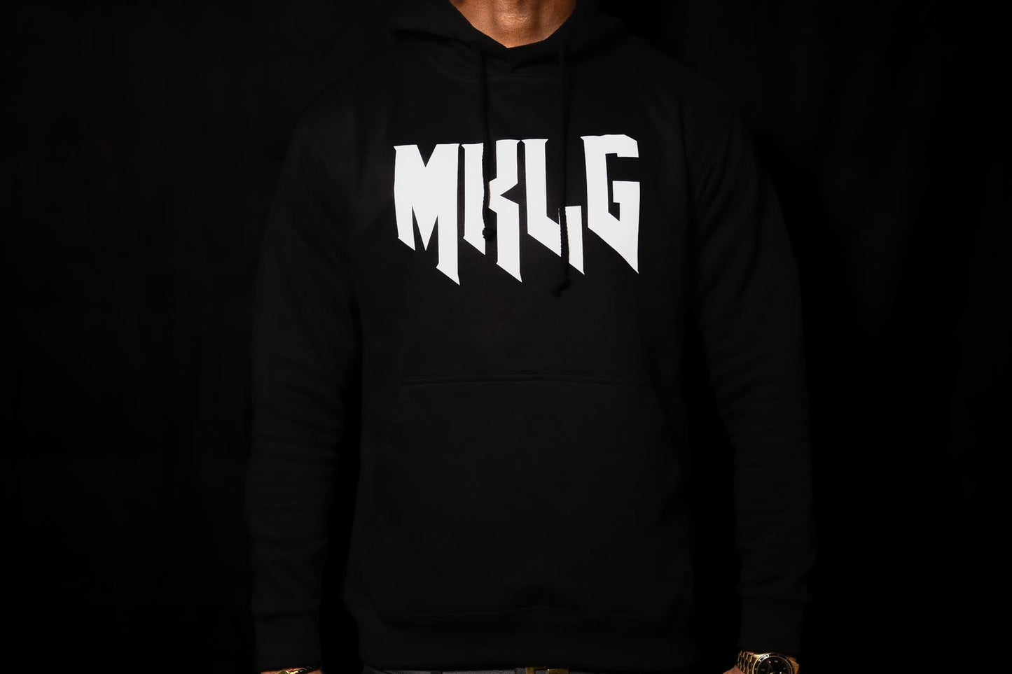 Sweat à capuche Noir MKLG